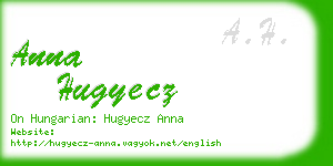 anna hugyecz business card